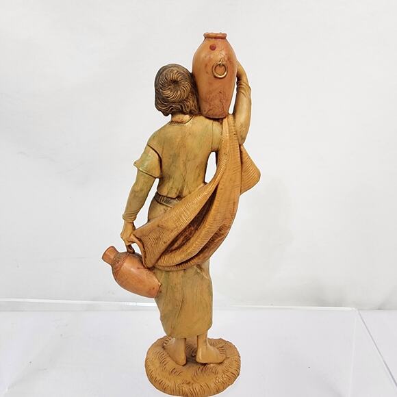 Vintage 1983 Depose Italy Fontanini #345 Woman Holding Water Jugs Figurine - Picture 4 of 8